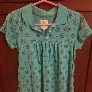 Pink Adorable Logo Polo Flutter Top